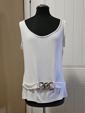 Joseph Ribkoff White Sleeveless Scoop-neck Tank Top 12